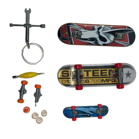 Tech Deck Skateboard Finger Board Lot Tony Hawk Sixteen 16 Mfg Tools Wheels Mini - Picture 1 of 10